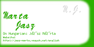 marta jasz business card